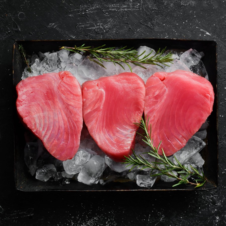 Gelsvauodegio tuno filė, glazūruota, 25 kg, šaldyta